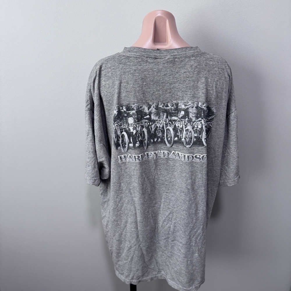 Harley Davidson Motorcycle Gray T-shirt 100 Years Anniversary - Picture 5 of 7